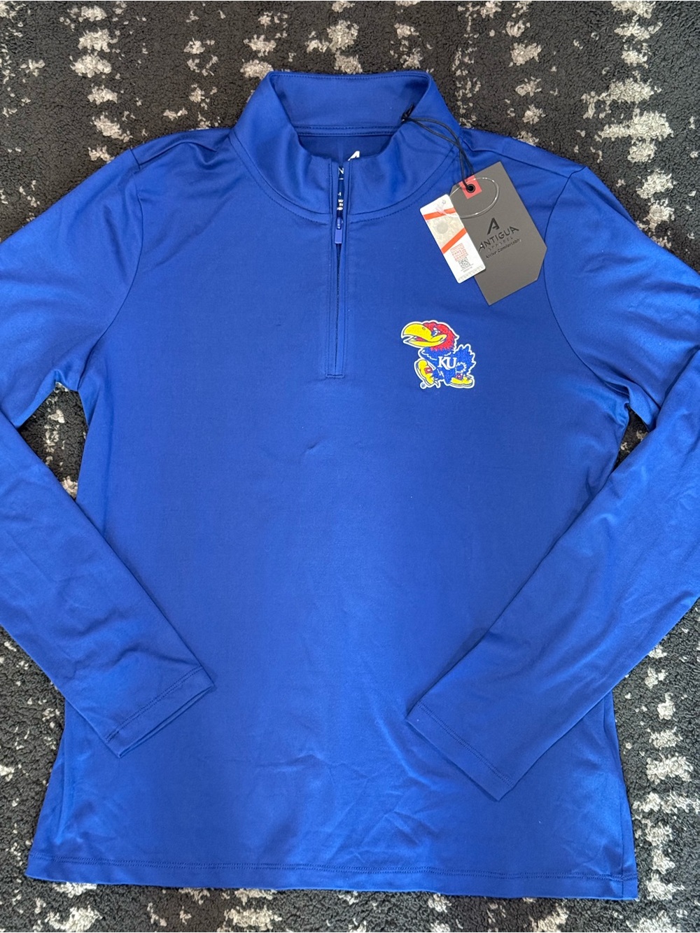 Antigua Kansas Jayhawks Quarter Zip Pullover Shirt